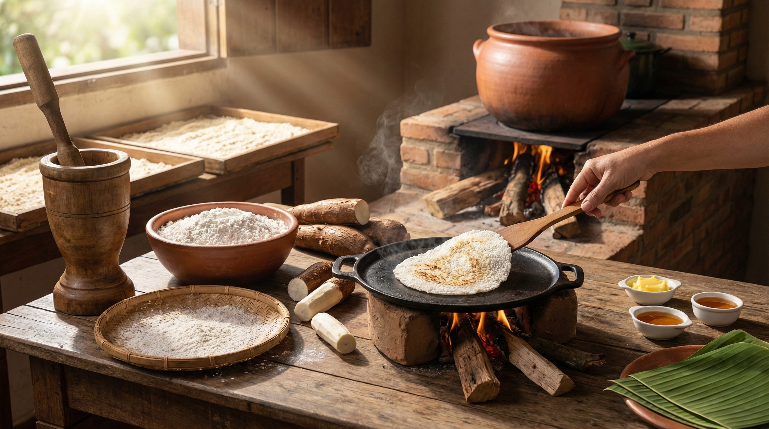 Cozinha Raiz Simplificada: Mandioca, Pilão e Panela de Barro